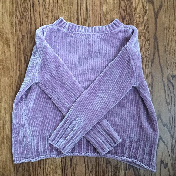 Max Studio super soft cropped purple sweater - Picture 2 of 3